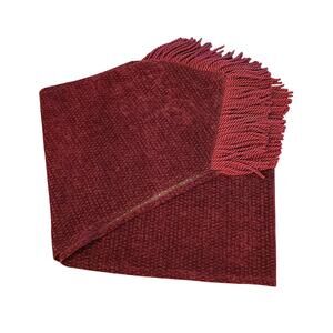 Serendipity Burgundy Table Runner Tapestry Fringe 70x13